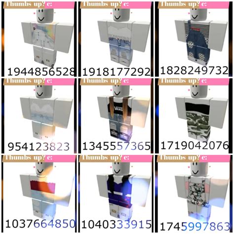 roblox id codes for clothes